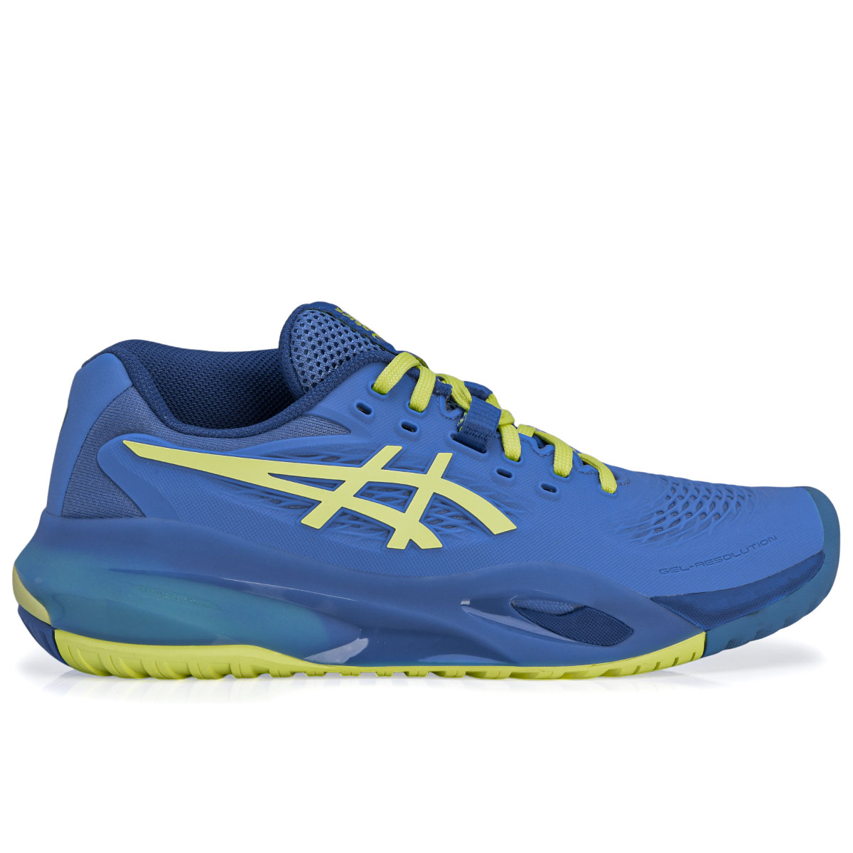 Tênis Asics Gel Resolution X All Court Azul E Limão - ProSpin.com.br