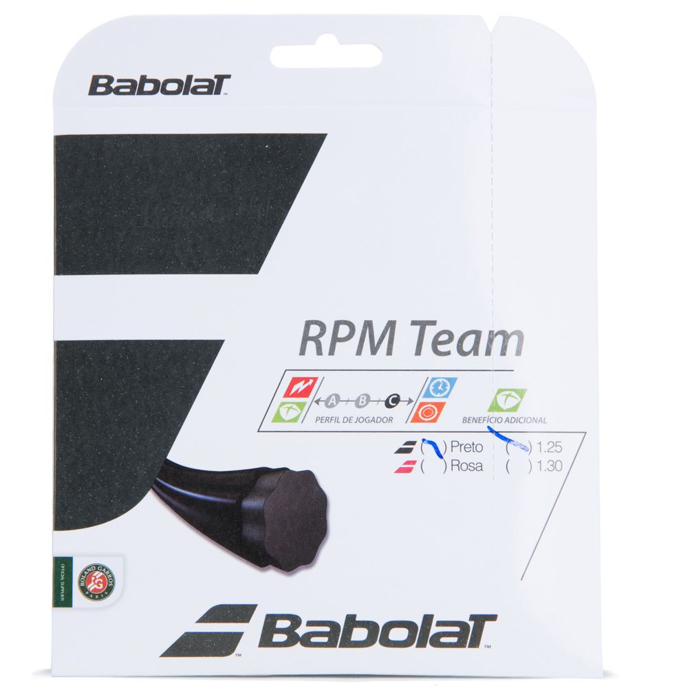 Corda Babolat RPM Team 17L 1.25mm Preta Set Individual Pr Spin