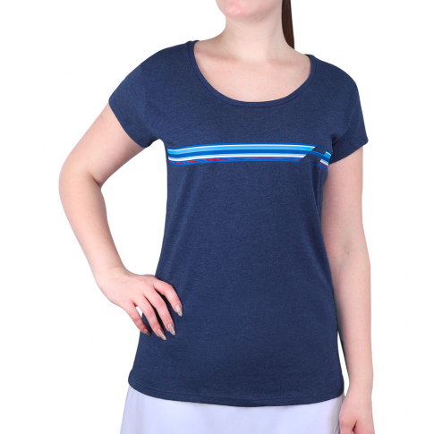 Camiseta Babolat Exercise Stripes Tee Azul ProSpin .br