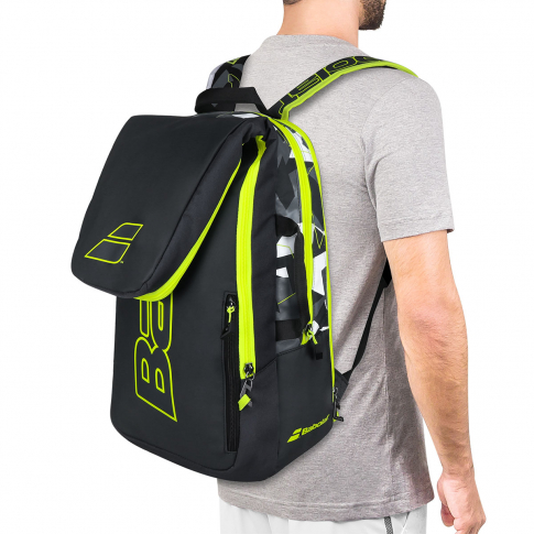 Mochila Babolat Pure Aero Preto e Amarelo Pr Spin .br