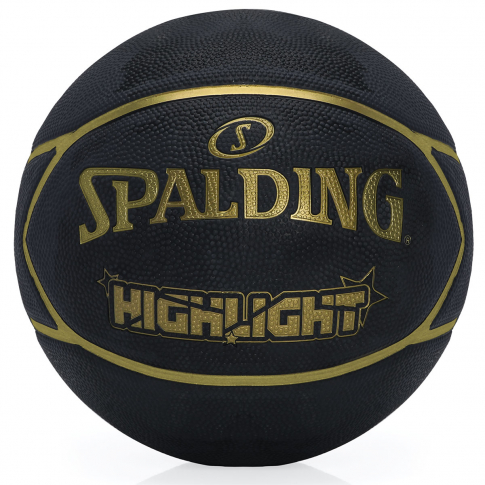 Bola de Basquete Spalding Highlight, Preto e Dourado, 7