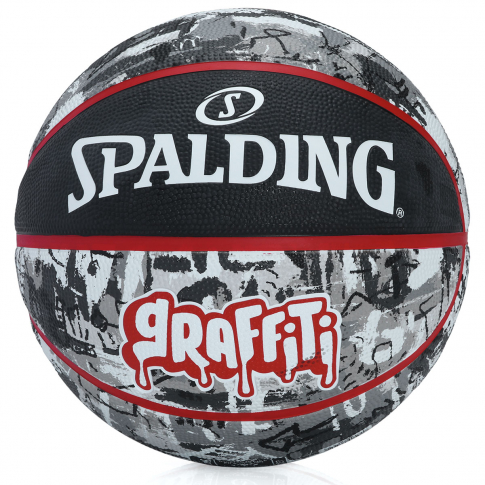 Bola de Basquete Spalding Graffiti Tam 7 Preta e Vermelha 