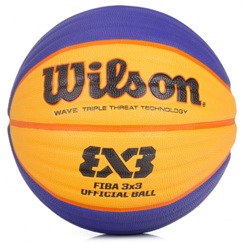 Bola de Basquete Wilson Oficial Fiba 3X3 Azul e Amarela 