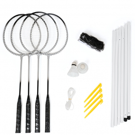 Kit Prospim Kit Badminton Hyper Lazer Completo com 04 Raquetes 02 Petecas Rede e ...
