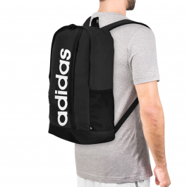 Mochila Adidas Essentials Logo Linear Preto e Branco 