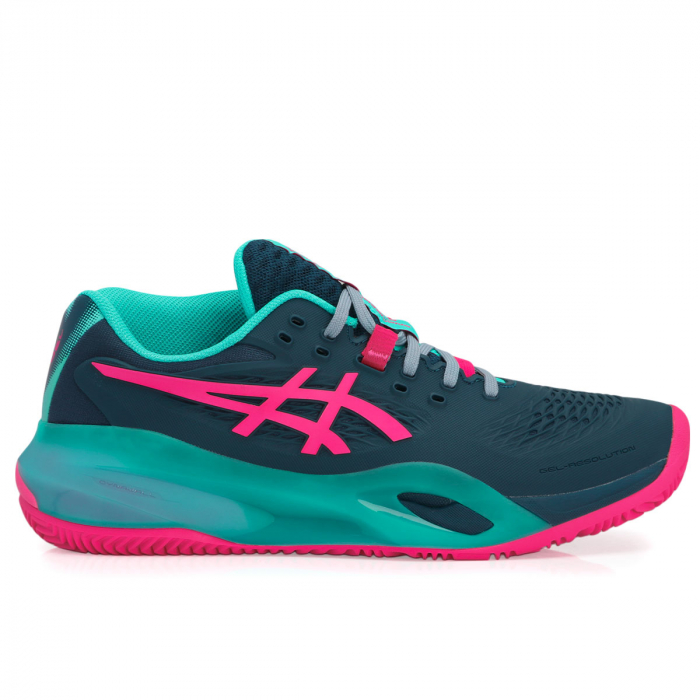 Tênis Asics Gel Resolution X Padel Marinho e Rosa Pró Spin