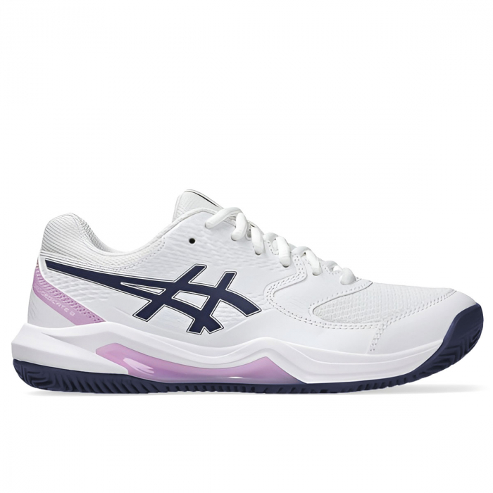 Tênis Asics Gel Dedicate 8 Clay - Branco Marinho e Lilás - ProSpin