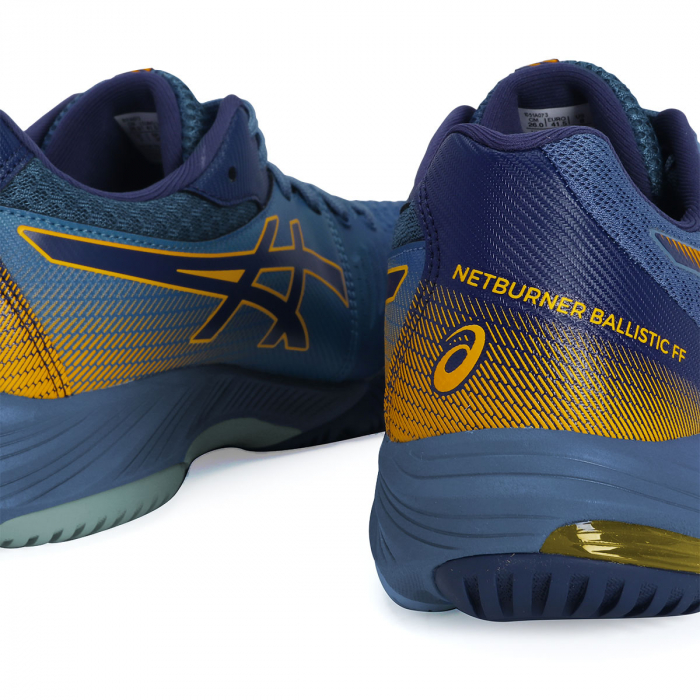 Tênis Asics Netburner Ballistic FF 3 Azul e Laranja