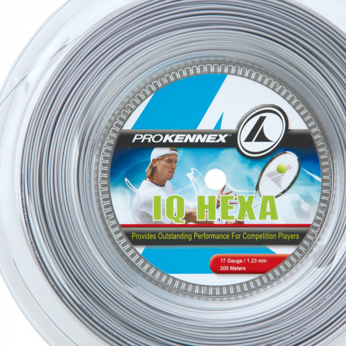 Corda Prokennex IQ Hexa 17L 1.23mm Rolo Com 200 Metros Prata