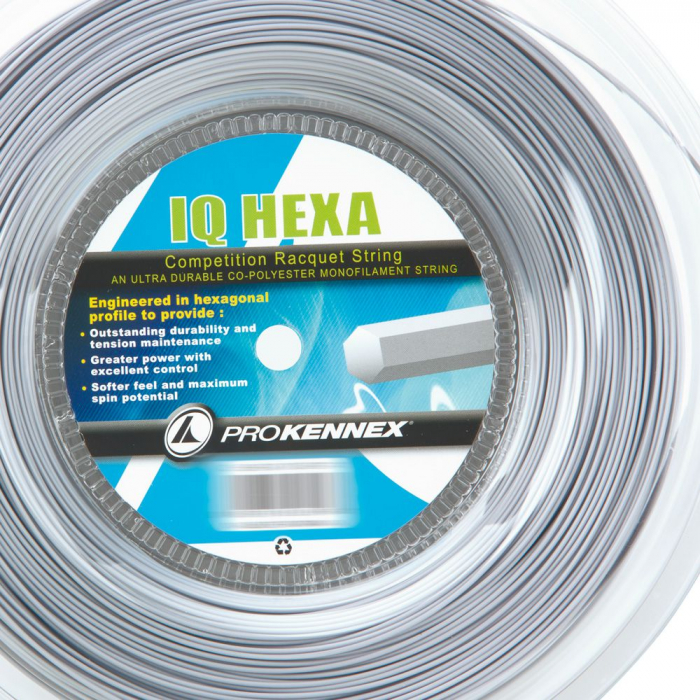 Corda Prokennex IQ Hexa 17L 1.23mm Rolo Com 200 Metros Prata