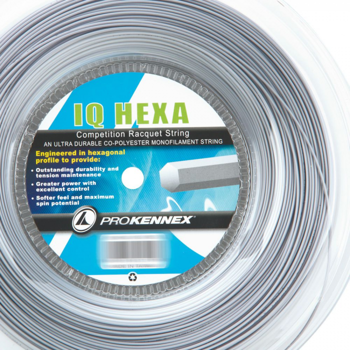 Corda Prokennex IQ Hexa 16L 1.28mm Prata Rolo com 200 metros
