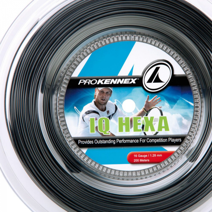 Corda Prokennex IQ Hexa 16L 1.28mm Preta Rolo com 200 metros