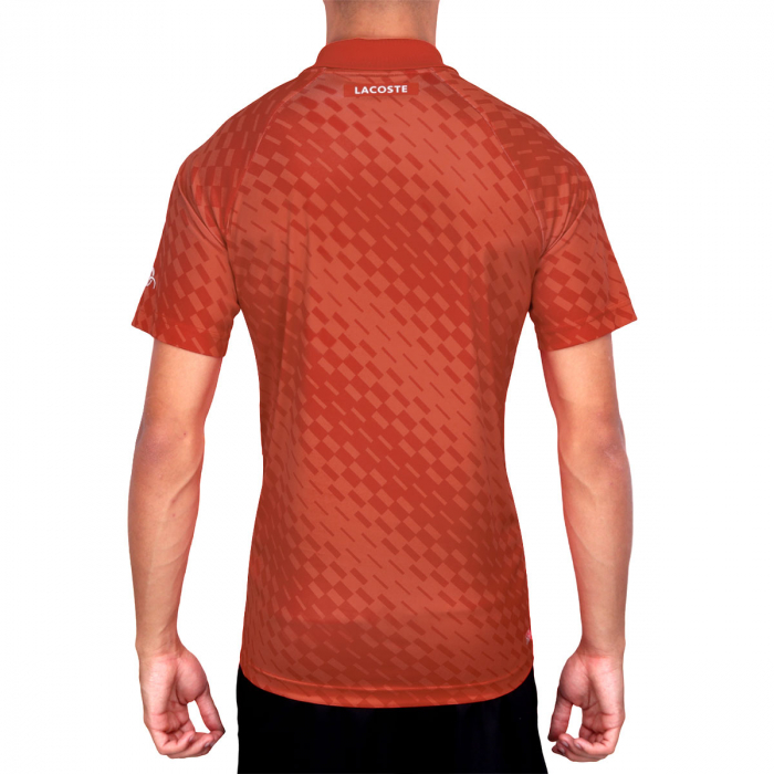 Camisa Polo Lacoste Novak Djokovic Fã Vermelha e Laranja