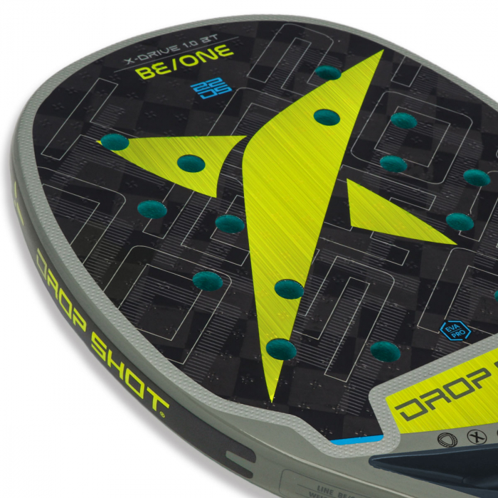DROP SHOT X-Drive Beach Tennis Schläger – Ovales Design, Carbon-Rahmen, Für Fortgeschrittene & Professionelle Spieler