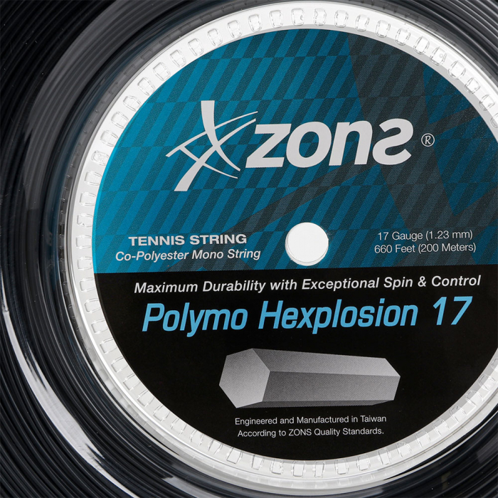 Corda Zons Hexplosion 17L 1.23mm Preta - Rolo com 200 Metros