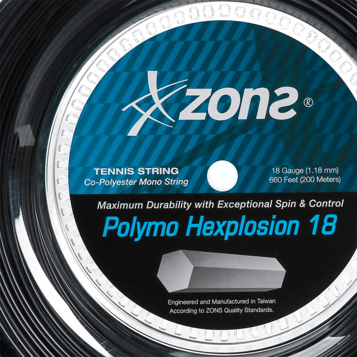 Corda Zons Hexplosion 18L 1.18mm Preta - Rolo com 200 Metros