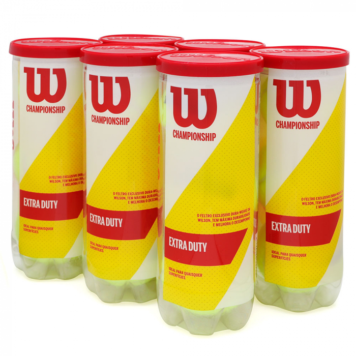 Bola de Tênis Wilson Championship Pack com Tubos Pró Spin