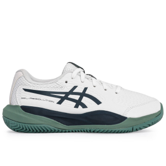 Tênis Asics Gel Resolution X GS Junior Clay Saibro - Branco e Marinho
