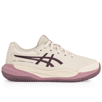 Tênis Asics Gel Resolution X GS Junior Clay Saibro - Bege e Roxo