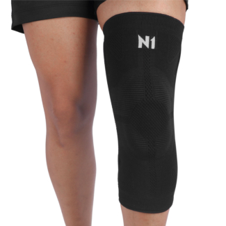 Joelheira N1 Sport Pro com Haste Lateral e Gel - 01 Unidade Preta 