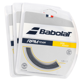Corda Babolat RPM Team 17L 1.25mm Pack com 3 Unidades Preta