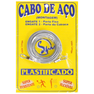 Cabo de Aço Spin Galvanizado e Plastificado - Para Rede de Tênis