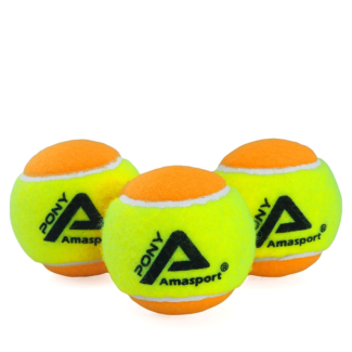 Bola De Tênis Ama Sport Stage 2 Pony Pack 3 Bolas