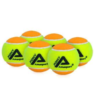 Bola De Tênis Ama Sport Stage 2 Pony Pack 6 Bolas