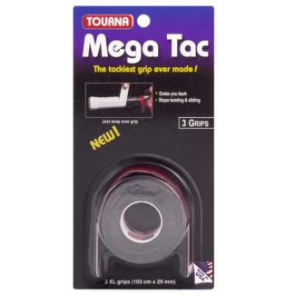Overgrip Unique Tourna Mega Tac Preto com 03 Unidades