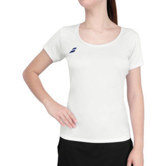 Camiseta Babolat Play Cap Sleeve Top Branca e Azul