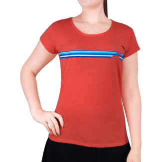 Camiseta Babolat Exercise Stripes Tee Vermelha