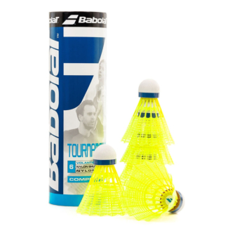 Peteca para Badminton Babolat Tournament Amarela - Tubo com 06 Unidades
