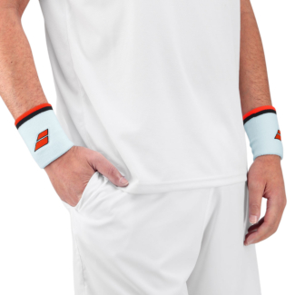 Munhequeira Babolat Jumbo Longa com 02 Unidades Azul Claro e Laranja