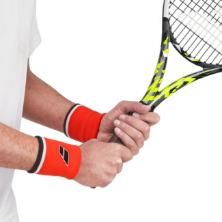 Munhequeira Babolat Jumbo Longa com 02 Unidades Laranja e Preto
