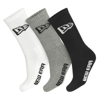 Meia New Era Flag Multi Monochrome - Pack com 3 Pares Branca Preta e Cinza