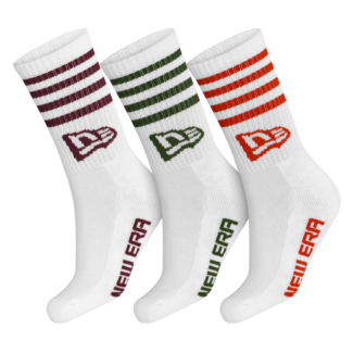 Meia New Era Flag Multi Monochrome - Pack com 3 Pares Branca 