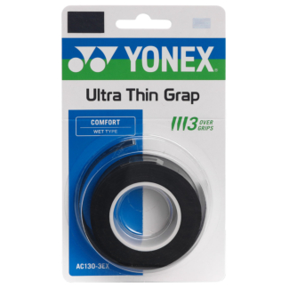 Overgrip Yonex Ultra Thin Grap 0.4mm com 3 Unidades Preto