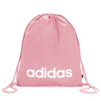Sacola Adidas Gym Sack Linear Rosa e Branco