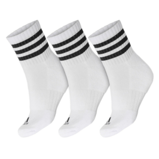 Meia Adidas 3S C SPW Mid 38 Ao 40 - Pack Com 03 Pares - Branco e Preto