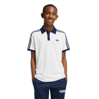 Camisa Polo Infantil Adidas Classics Climacool Branca e Marinho