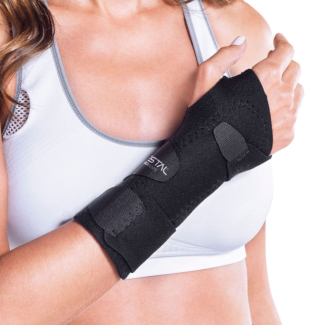 Munhequeira Kestal Neosoft Bilateral com Tala e Ajustável Preta