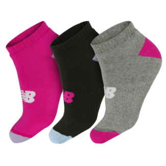 Meia New Balance Lifestyle Infantil Cano Curto 33 ao 36 Pack com 03 Pares Sortido
