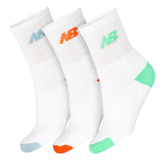 Meia New Balance Infantil - Pack com 03 Unidades Branca
