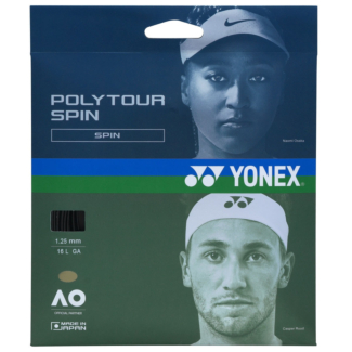 Corda Yonex PolyTour Spin 16L 1.25mm Preta - Set Individual