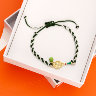Pulseira Courti Raquetinha Verde e Branco