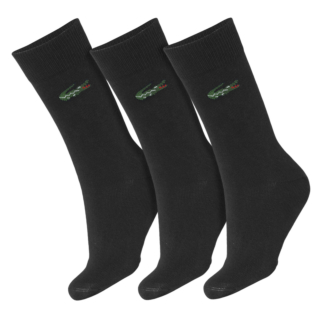 Meia Lacoste Cano Alto - Pack com 03 Pares Preta