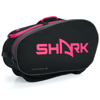 Raqueteira Shark Beach Tennis Preta e Rosa