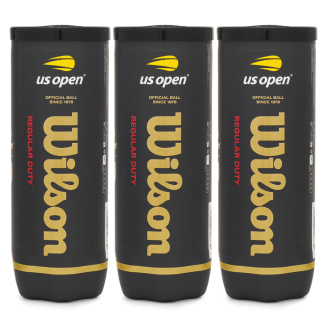 Bola de Tênis Wilson US Open Regular Duty Saibro Pack com 3 Tubos