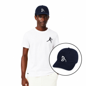 Boné e Camiseta Lacoste Tennis Novak Djokovic Branca