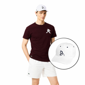 Boné e Camiseta Lacoste Tennis Novak Djokovic Bordô